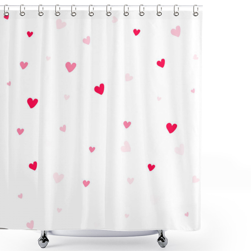 Personality  Valentine Background Abstract. Hearts Wallpaper. Heart On White  Shower Curtains