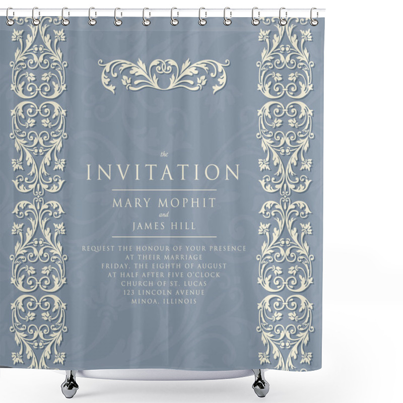 Personality  Invitation With A Rich Background In Renaissance Style. Template Shower Curtains