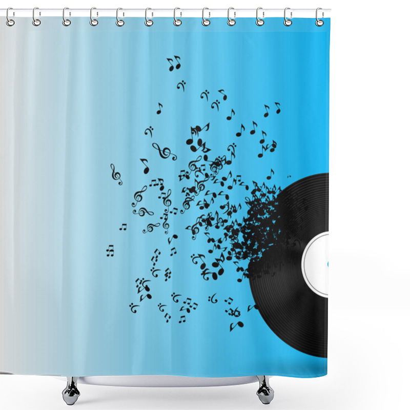 Personality  Abstract Music Background Vector Illustration For Your Design Shower Curtains