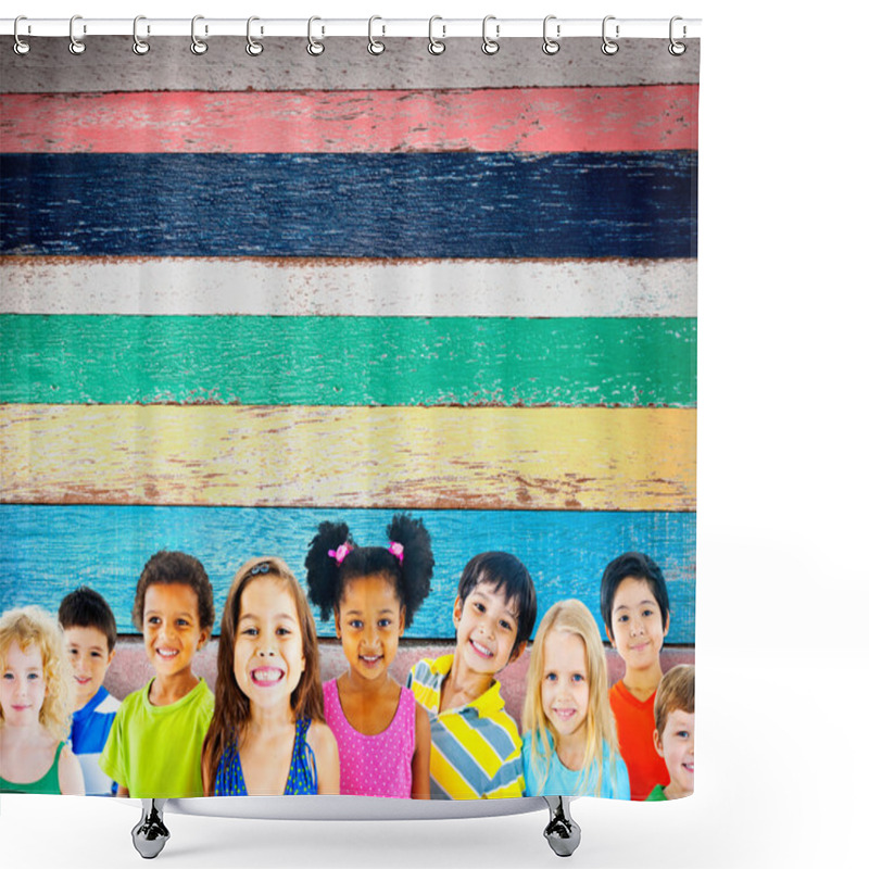 Personality  Cute Diverse Kids Smiling Shower Curtains