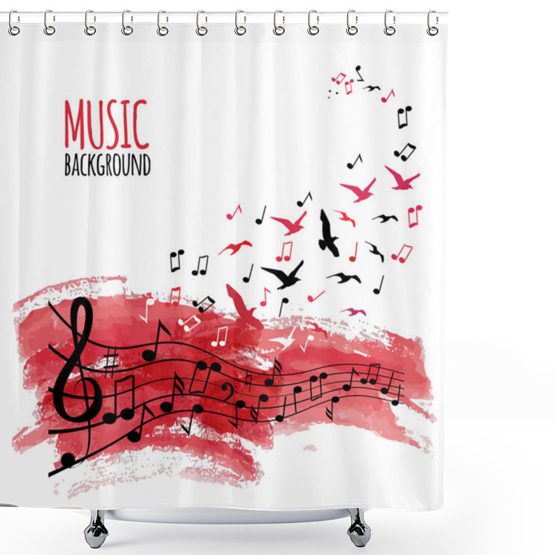 Personality  Music Notes On Stave Shower Curtains