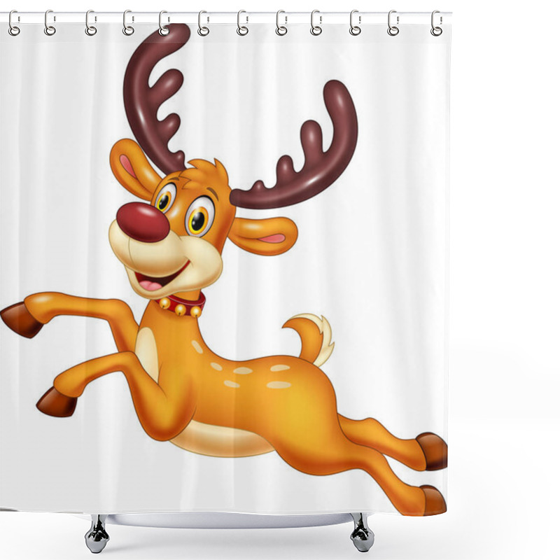 Personality  Cartoon Baby Deer Jumping Shower Curtains