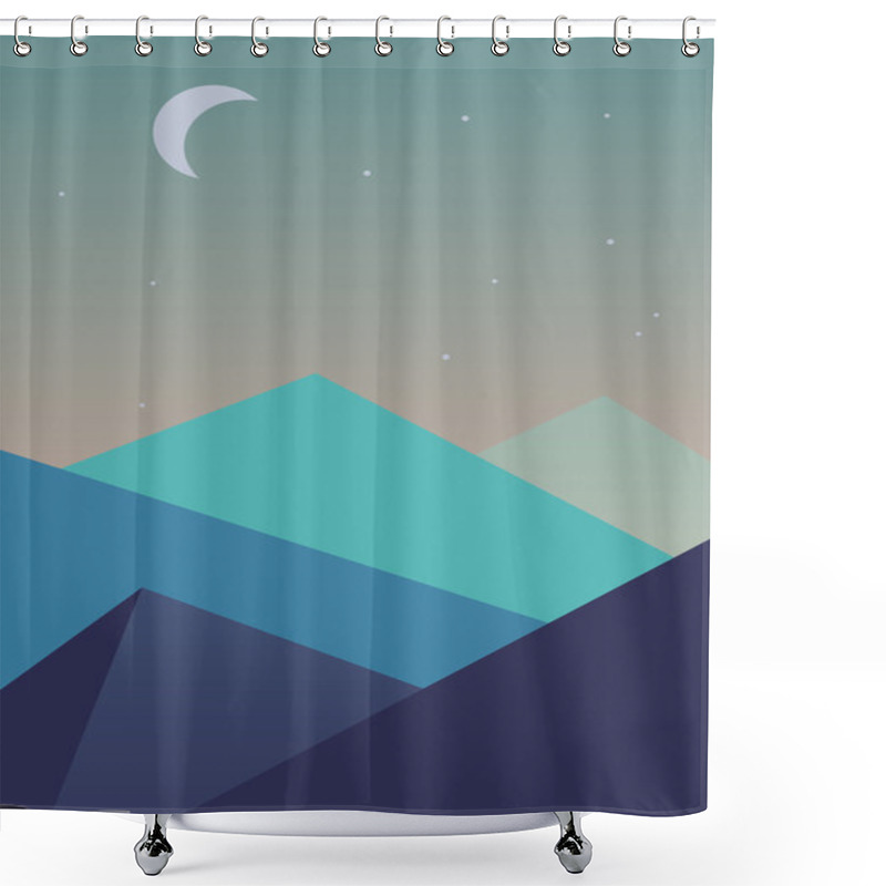 Personality  Flat Simple Landscape Background. Shower Curtains