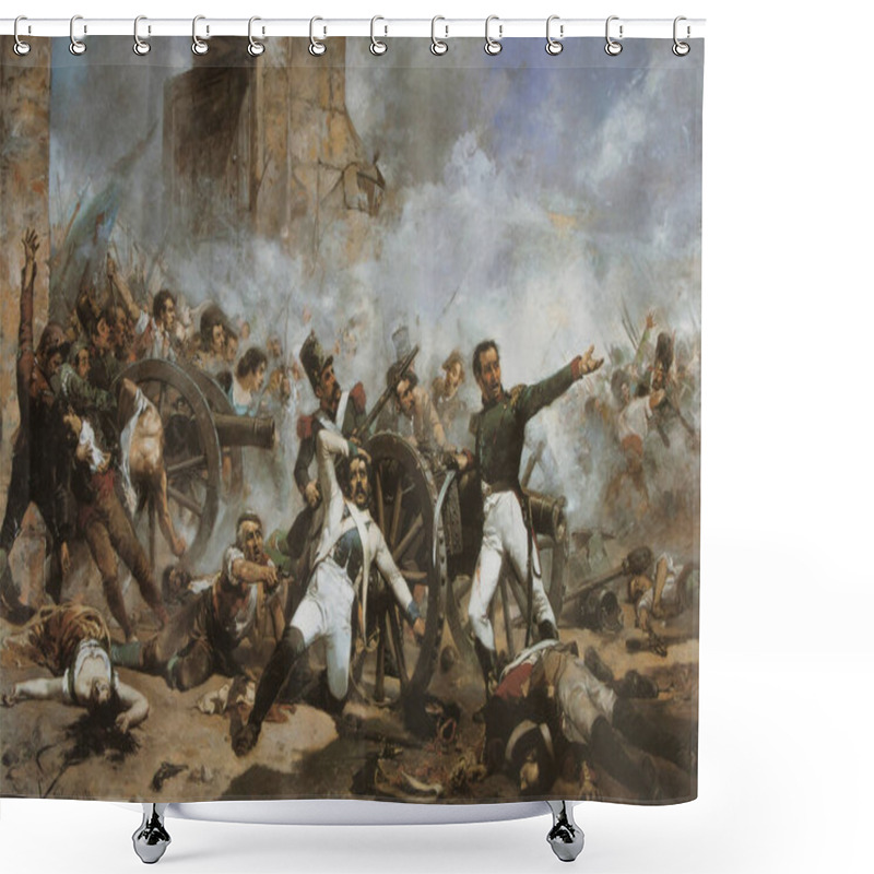 Personality  Second Of May 1808. Pedro Velarde Takes His Last Stand. Painted By Joaquin Sorolla Y Bastida In 1884. Museo Del Prado Shower Curtains