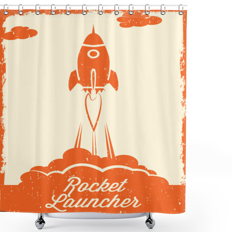 Personality  Rocket Poster Shower Curtains