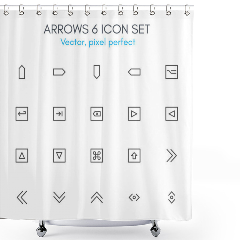 Personality  Arrows 6 Theme, Line Icon Set. Shower Curtains