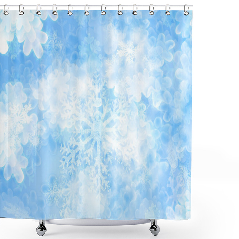 Personality  Snowflakes Background In Soft Shining Shower Curtains