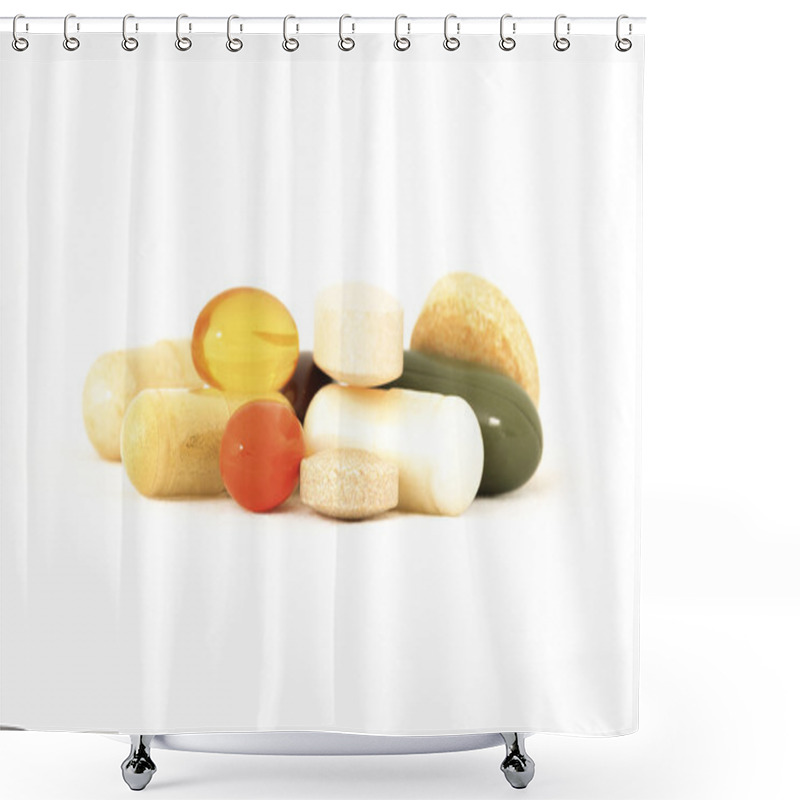 Personality  Mix Of Vitamin Supplements Shower Curtains