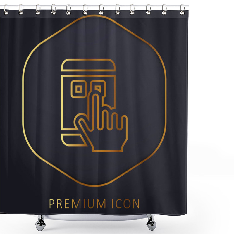 Personality  App Golden Line Premium Logo Or Icon Shower Curtains