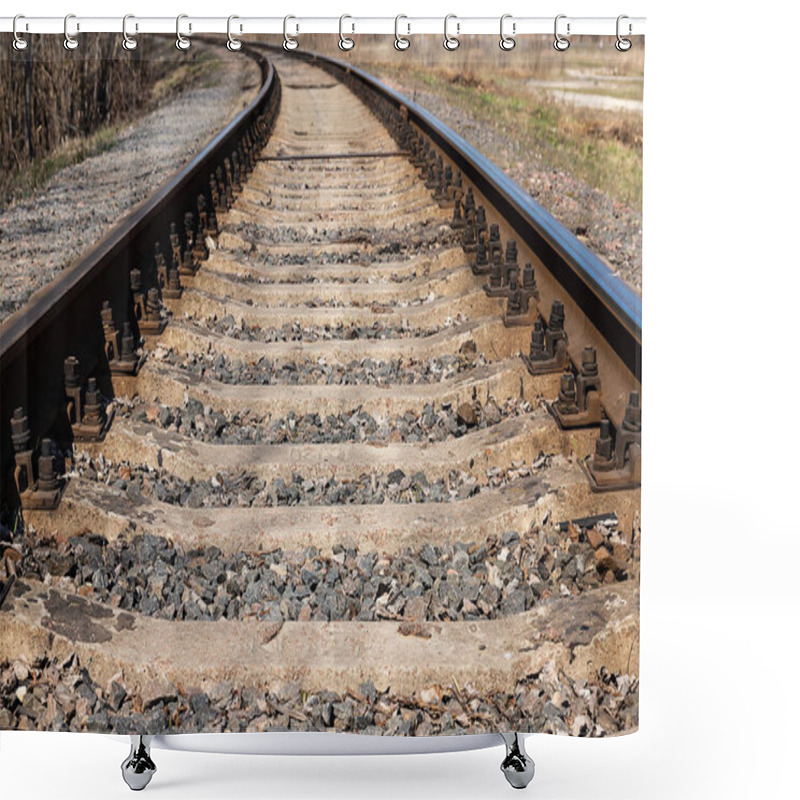 Personality  The Length Of The Railway Track. Old Railroad Tracks. Shower Curtains