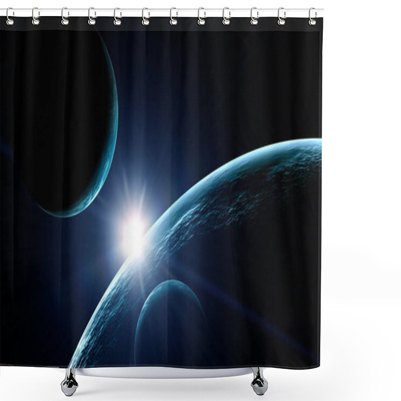 Personality  Image Of Outer Space. . Mixed Media Shower Curtains