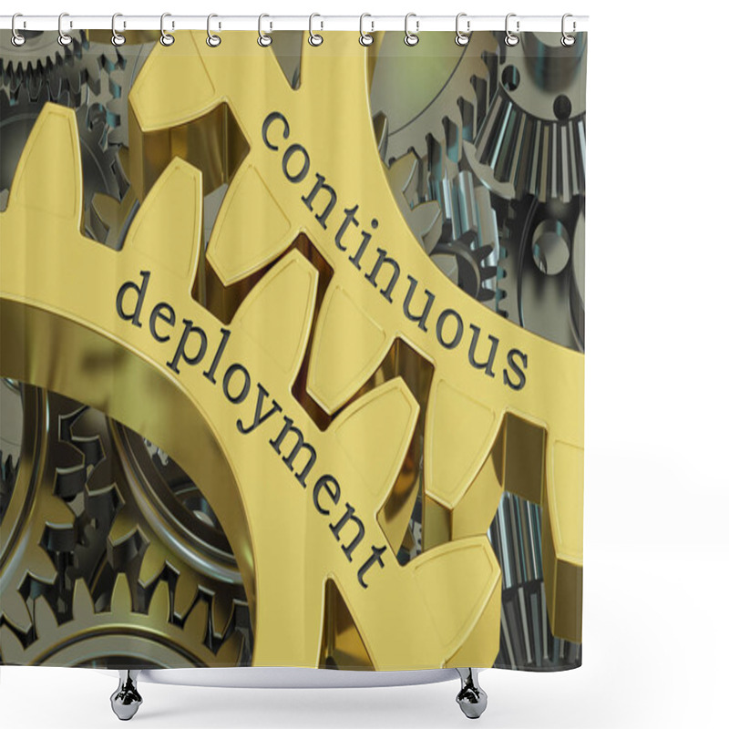 Personality  Continuous Deployment Concept On The Gears, 3D Rendering Shower Curtains