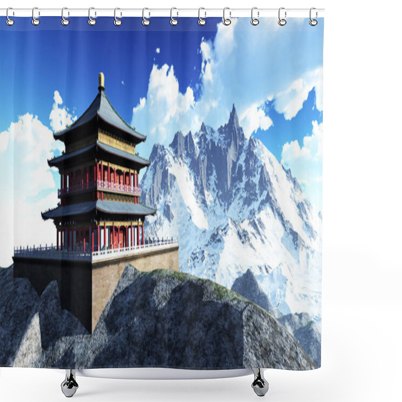 Personality  Sun Temple - Buddhist Shrine Shower Curtains