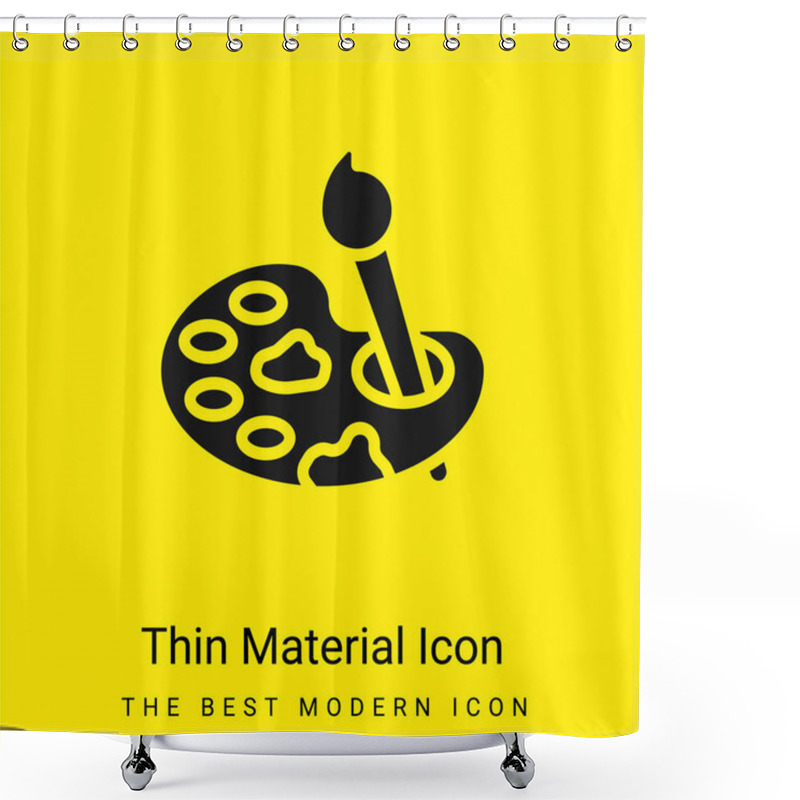 Personality  Art Minimal Bright Yellow Material Icon Shower Curtains