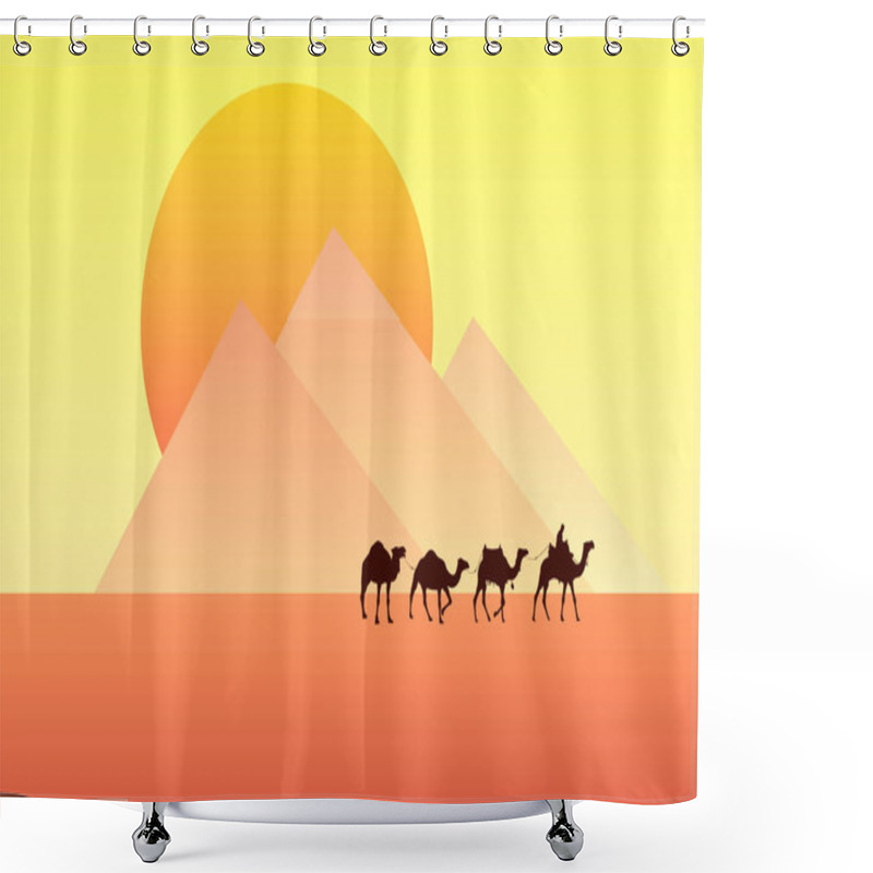 Personality  Illustration Of The Pyramids Of Giza In Egypt  Shower Curtains