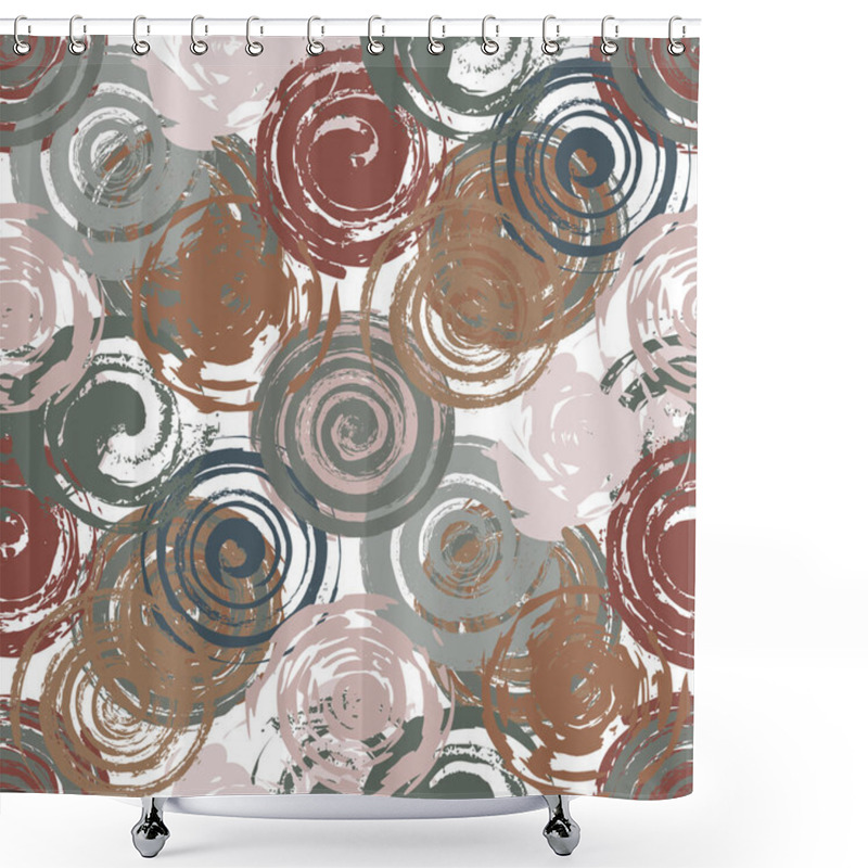 Personality  Grunge Red Spiral Seamless Shower Curtains