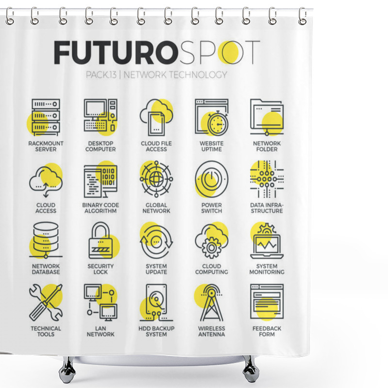 Personality  Cloud Network Futuro Spot Icons Shower Curtains