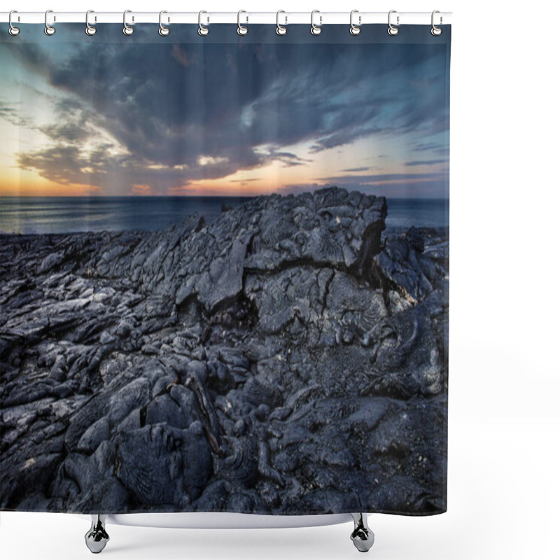 Personality  Black Scenery Of Lava Fields Shower Curtains