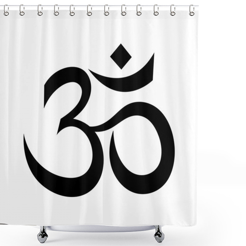 Personality  Om Or Aum Indian Sacred Sound. The Symbol Of The Divine Triad Of Brahma, Vishnu And Shiva. Shower Curtains