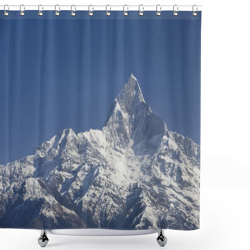 Personality  Machapuchhre Or Fishtail Mountain In The Annapurna Region Of Nepal Near Pokhara, Nepal Shower Curtains