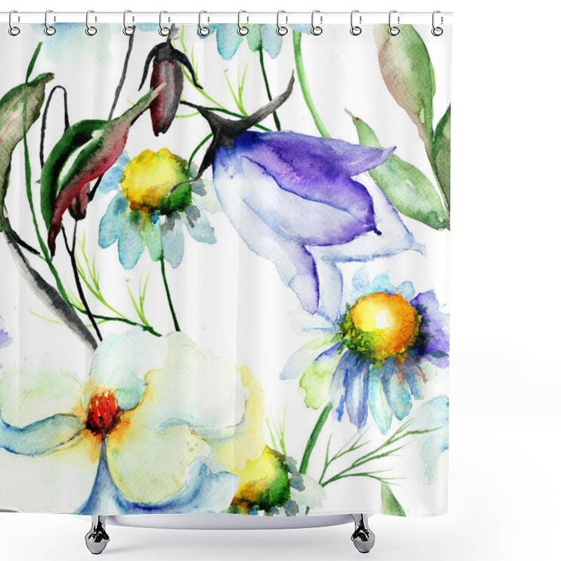 Personality  Seamless Wallpapers With Romantic Flowers Shower Curtains