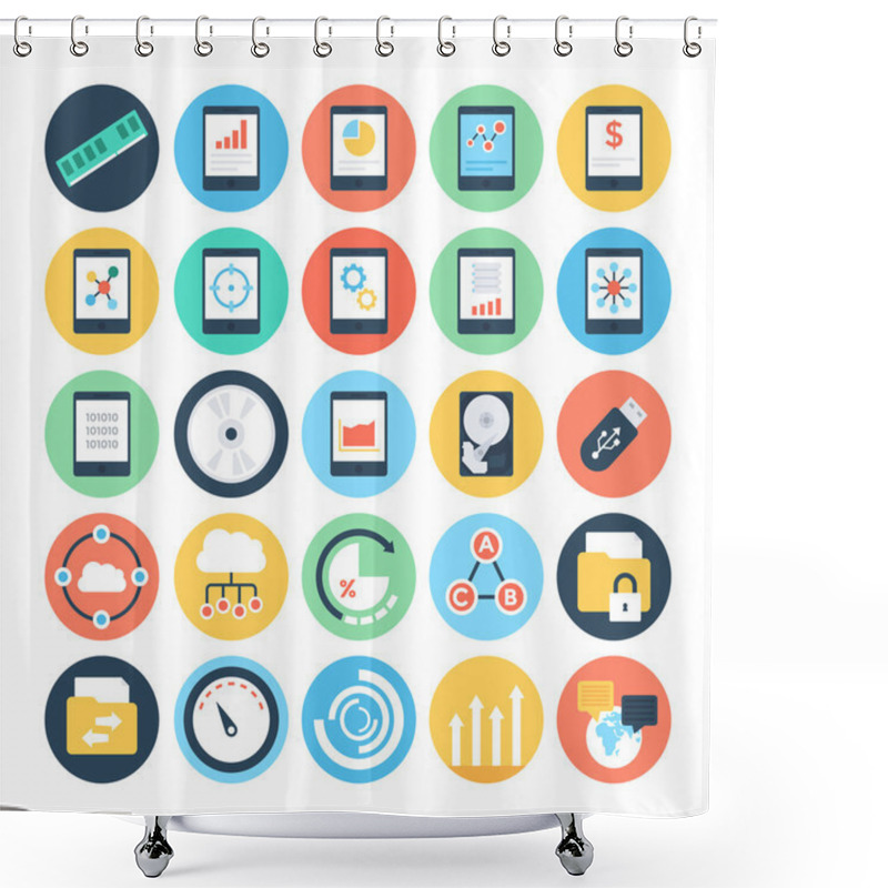 Personality  Data Science Vector Icons 5 Shower Curtains