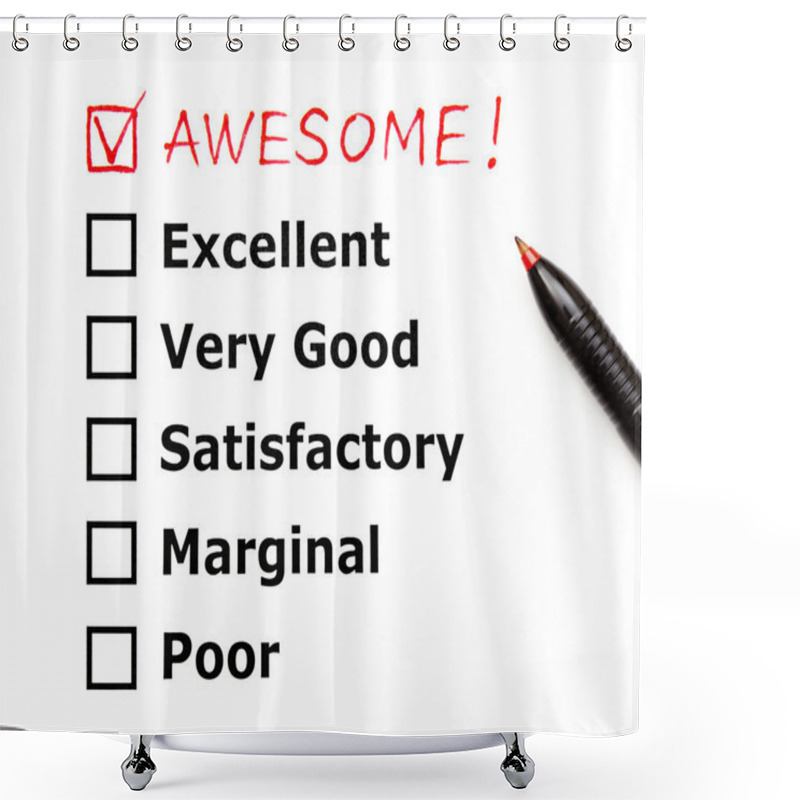 Personality  Awesome Customer Evaluation Form Shower Curtains