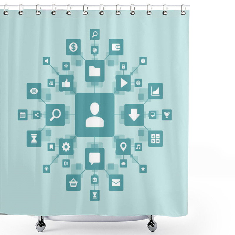 Personality  Social Media Design Elements Shower Curtains