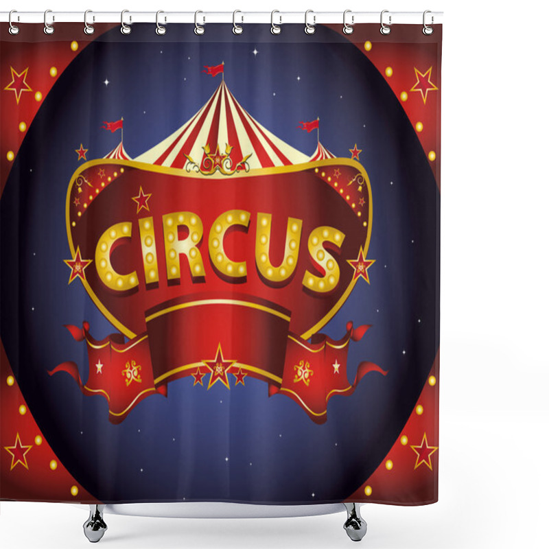 Personality  Red Night Circus Sign Shower Curtains