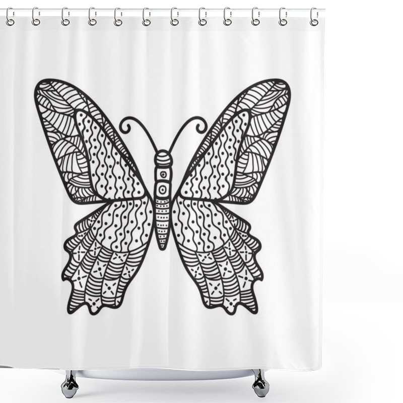 Personality  Butterfly  Flat Icon, Vector Illustration Shower Curtains