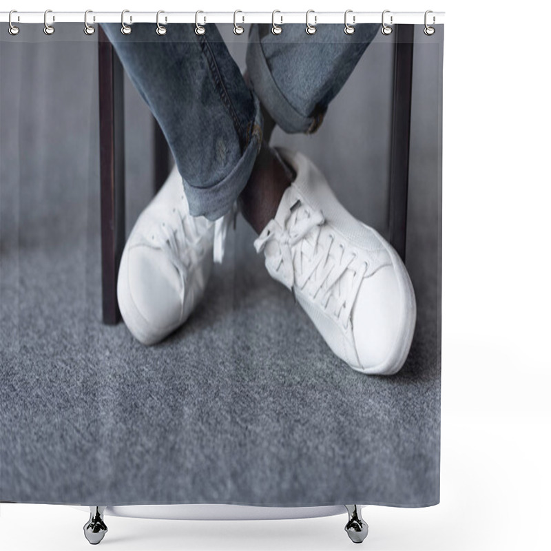 Personality  Feet In Stylish White Shoes Shower Curtains