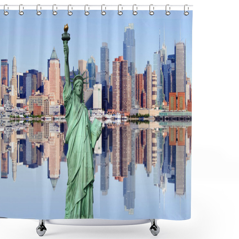 Personality  New York City Skyline Over The Hudson River Shower Curtains