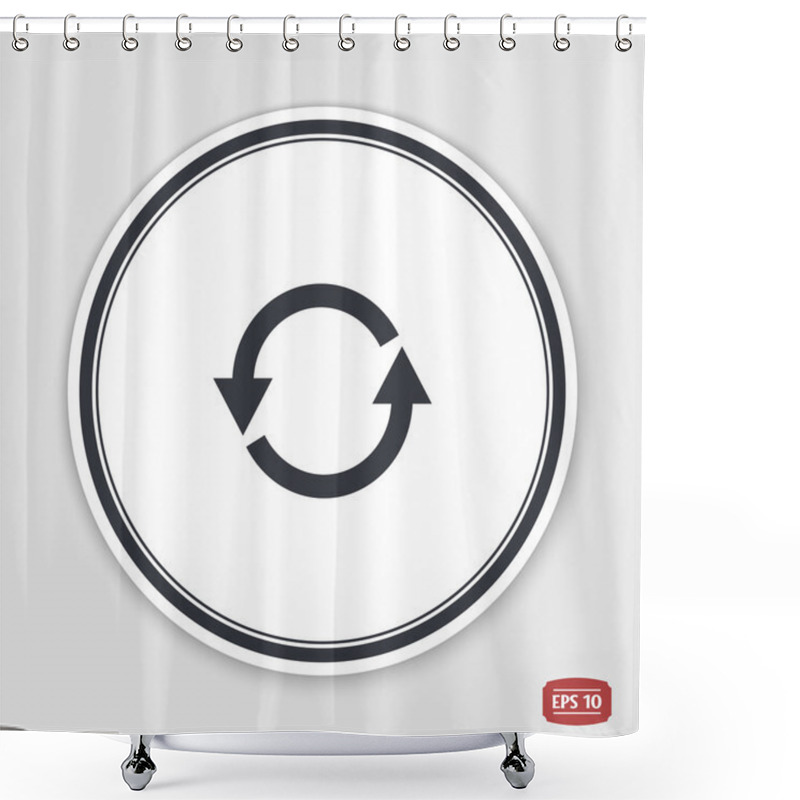 Personality  Loading And Buffering Icon. Flat Design Style. Emblem Or Label With Shadow. Shower Curtains