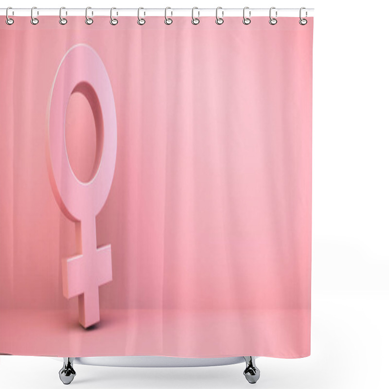 Personality  Pink Female Icon 3d Rendering Shower Curtains