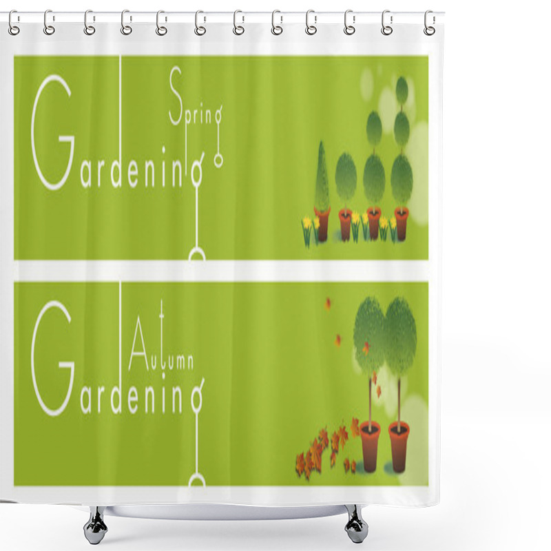 Personality  Gardening Themed Banners Shower Curtains