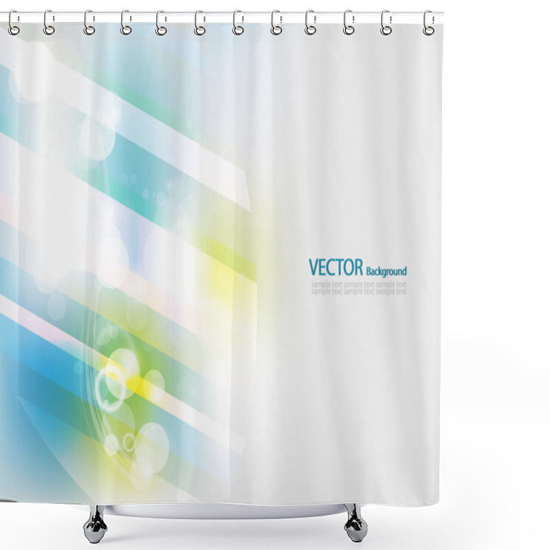 Personality  Abstract Flyer Design With Green Shiny Waves, EPS 10 Shower Curtains