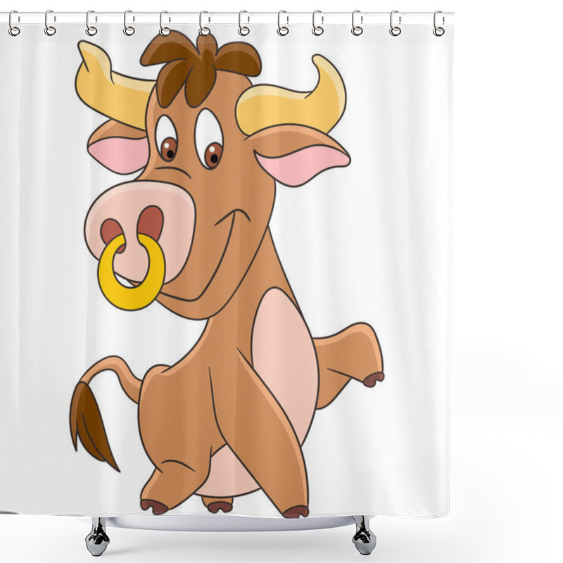 Personality  Cartoon American Bull Shower Curtains