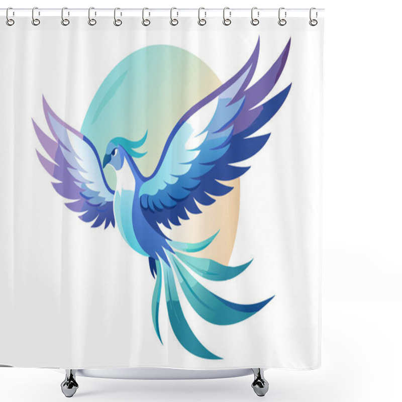 Personality  Stylized Flying Bird Illustration Highlighting Freedom And Grace Shower Curtains