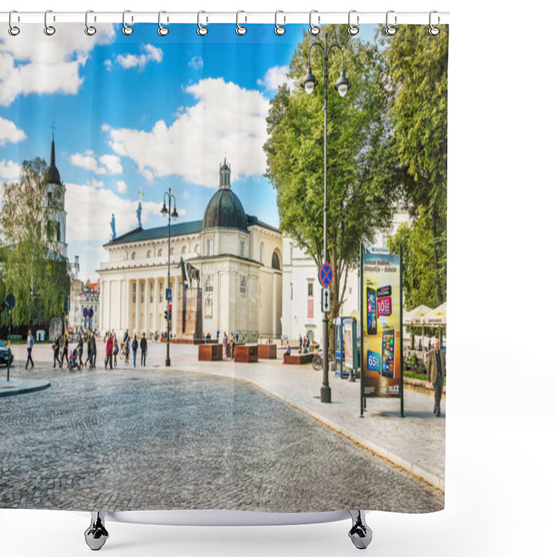 Personality  People At Royal Palace At Cathedral Square Vilnius Baltic Shower Curtains