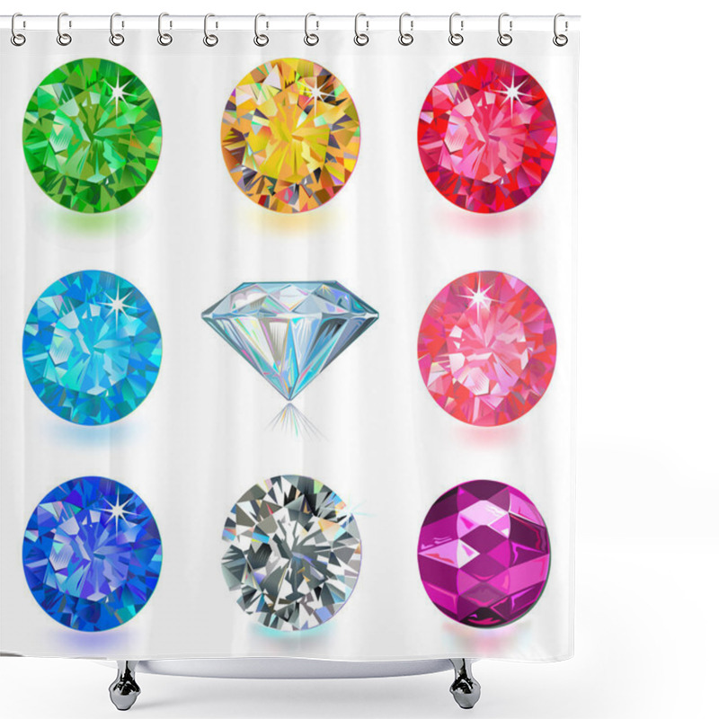 Personality  Gemstone Jewerly Set Shower Curtains