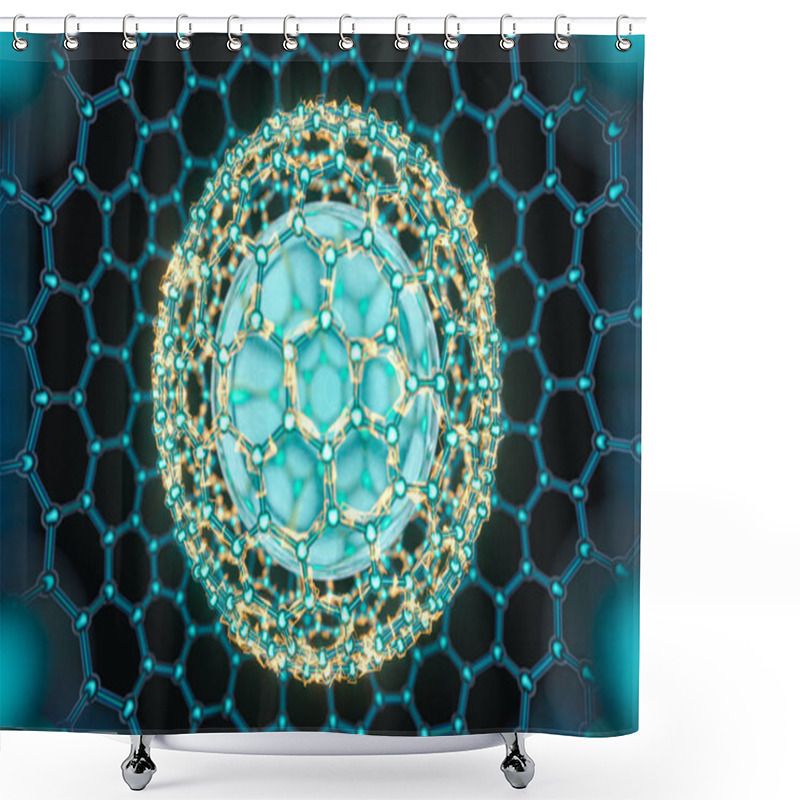 Personality  Cells And Biological Chain,molecules And Abstract Conception,3d Rendering. Shower Curtains