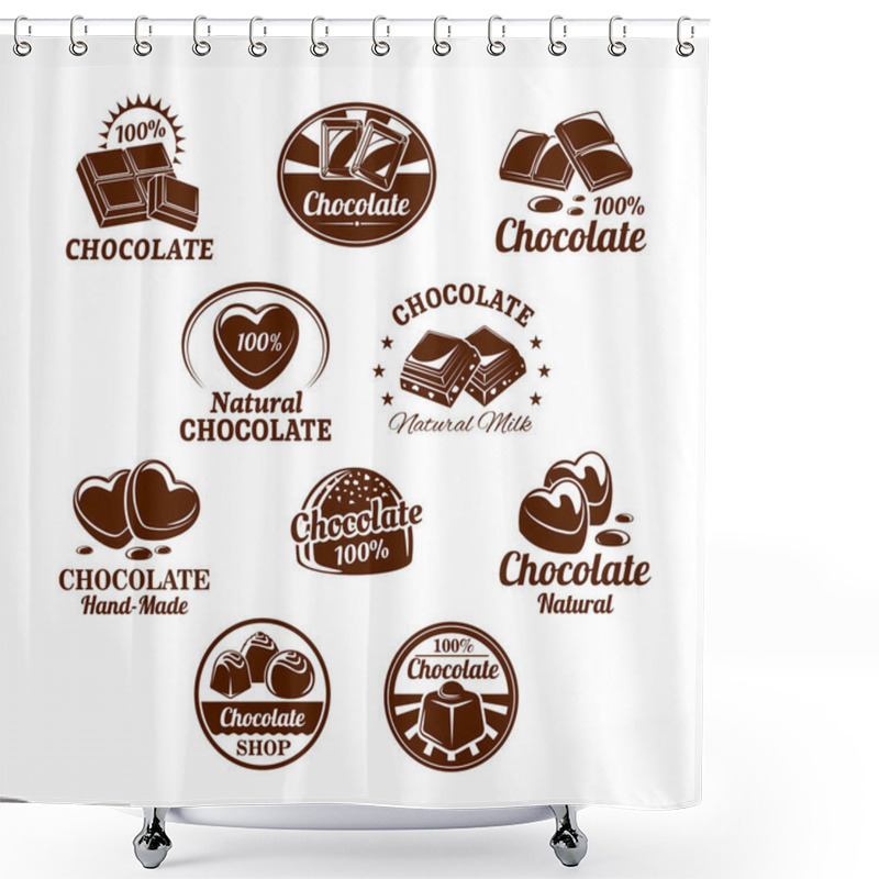 Personality  Vector Icons Set For Chocolate Desserts Shower Curtains