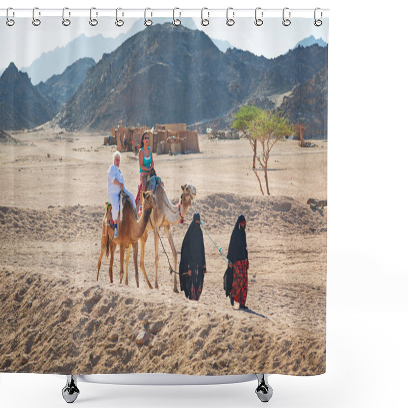 Personality  Camel Ride On The Desert In Egypt Shower Curtains