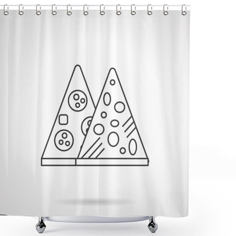 Personality  Mexican Pizza Flat Thin Line Vector Icon Shower Curtains