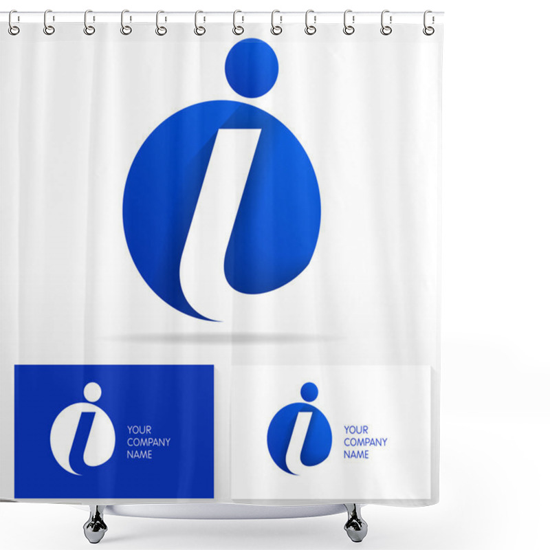 Personality  Letter I Logo Icon Design Template Elements - Illustration Shower Curtains