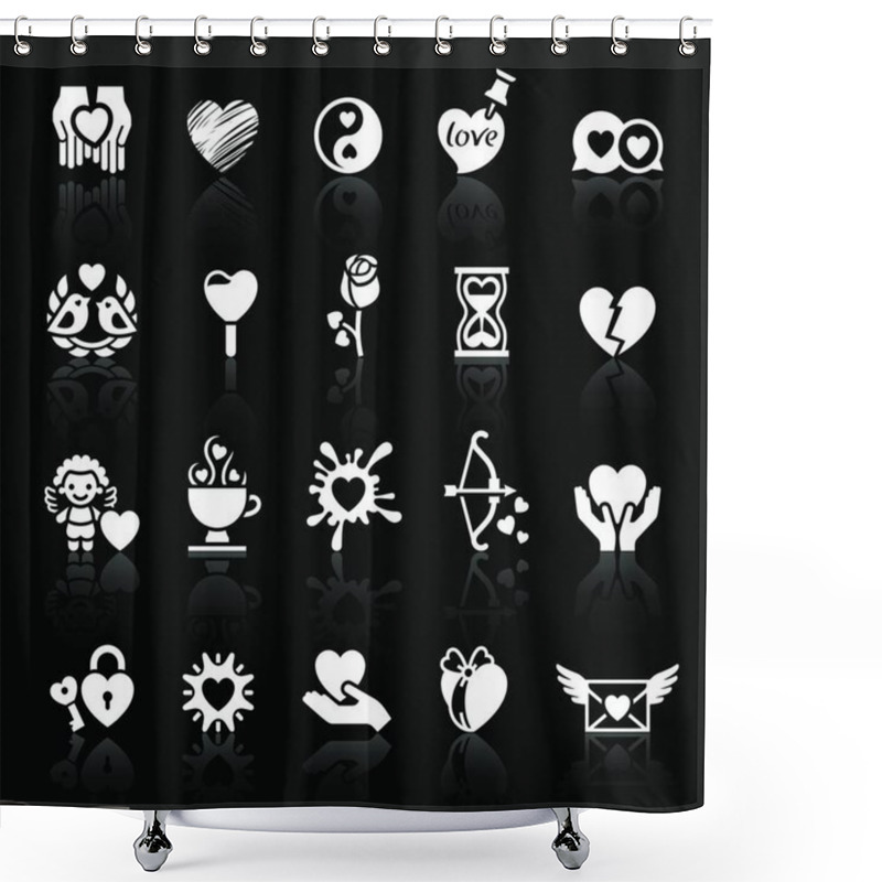 Personality  Set Valentine's Day Icons. Love Romantic Symbols Shower Curtains