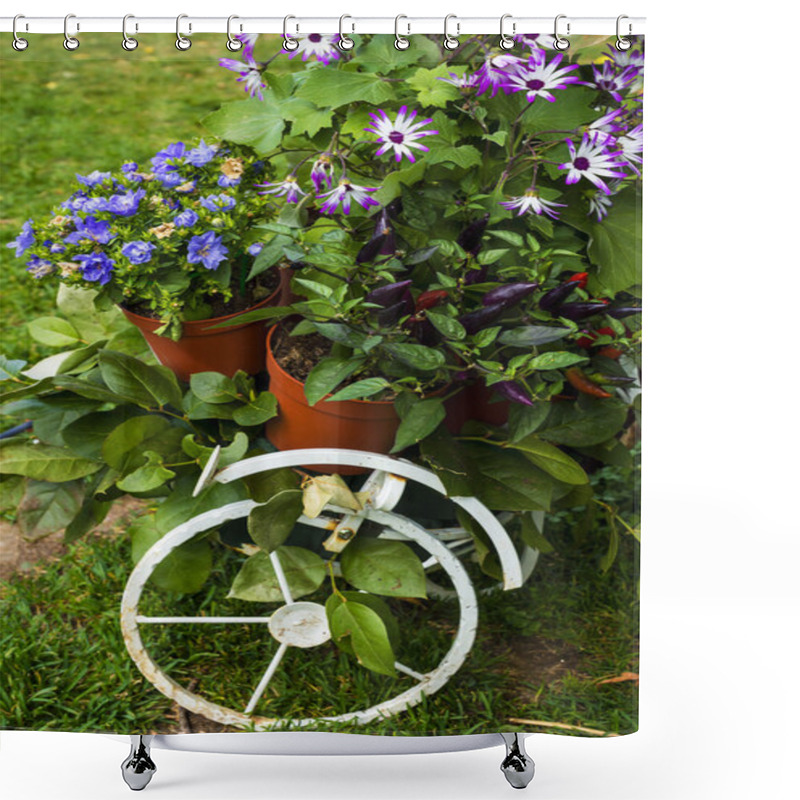 Personality  Decorative Bicycle With Flowers Shower Curtains