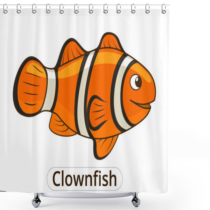 Personality  Clownfish Sea Fish Cartoon Illustration Shower Curtains