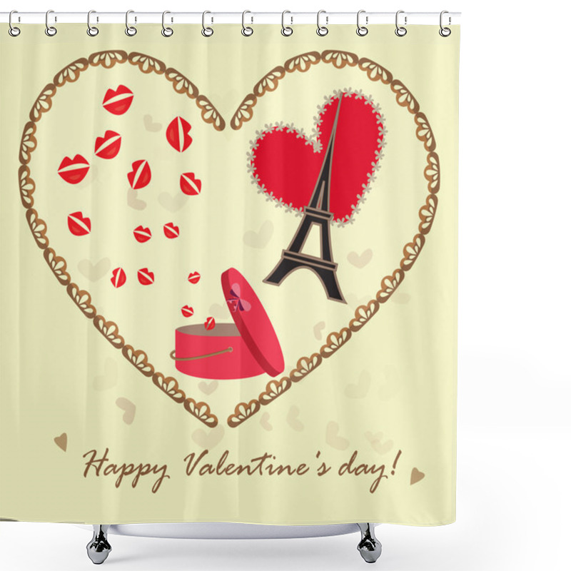 Personality  Valentine's Day Card Shower Curtains