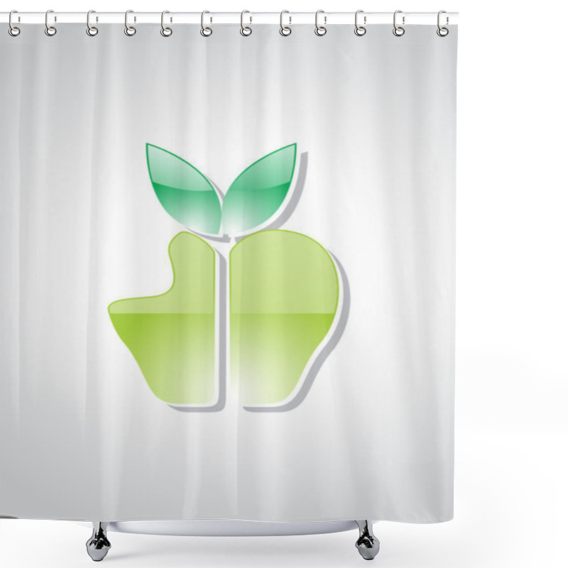 Personality  Green Apple With Background Shower Curtains